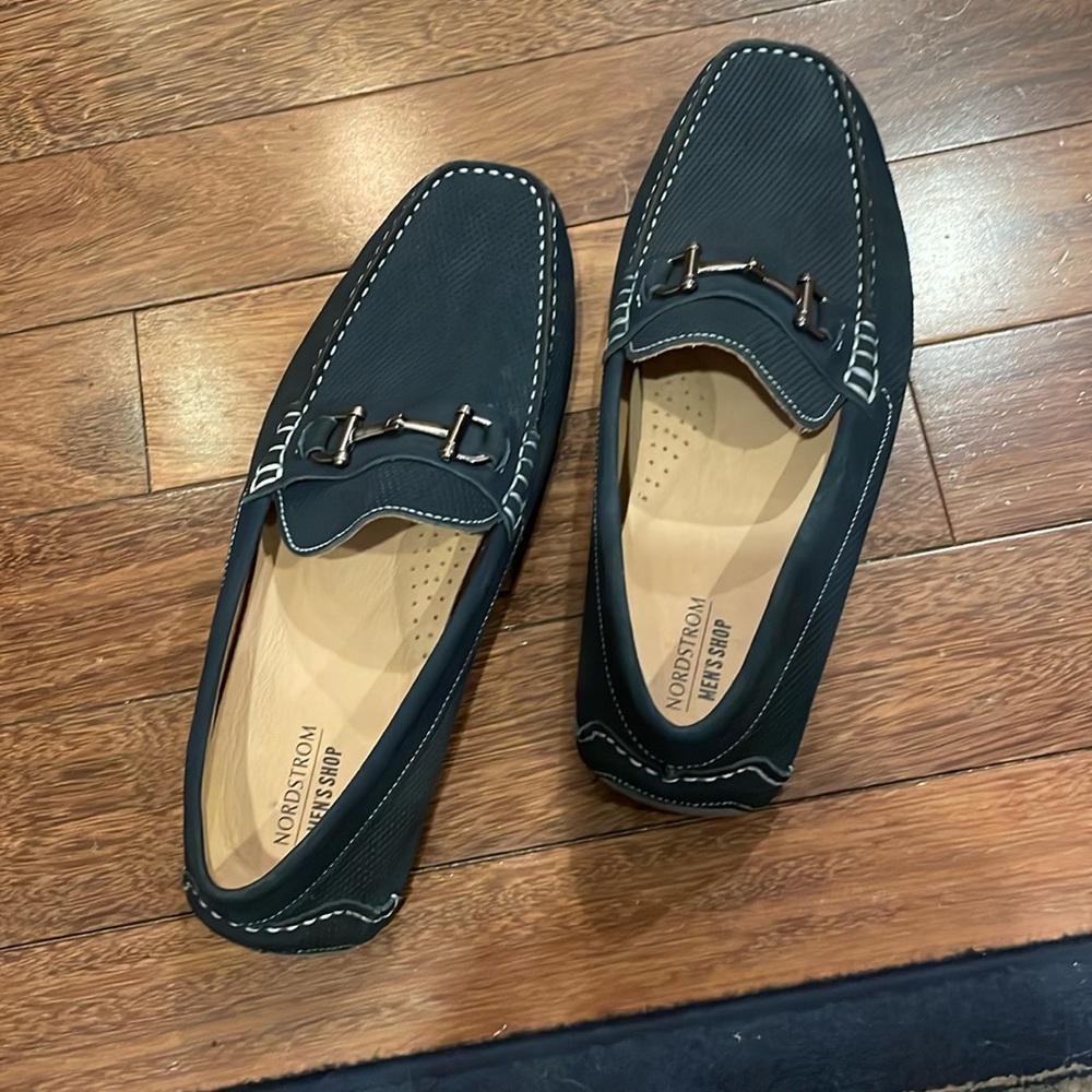 Nordstrom Men’s blue soft leather ￼loafers. 
Size 11 1/2.
Excellent condition